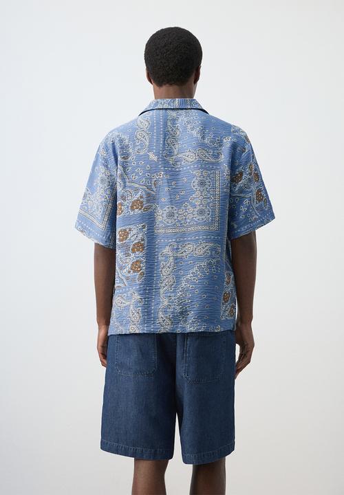 MANGO - Shirt Madras - Whitish-Blue