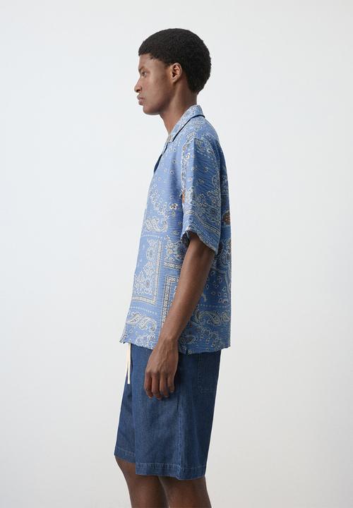 MANGO - Shirt Madras - Whitish-Blue