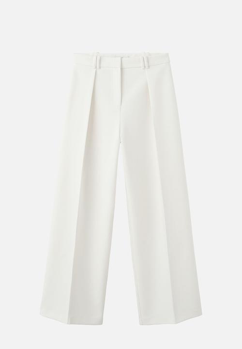 MANGO - Trousers white - white