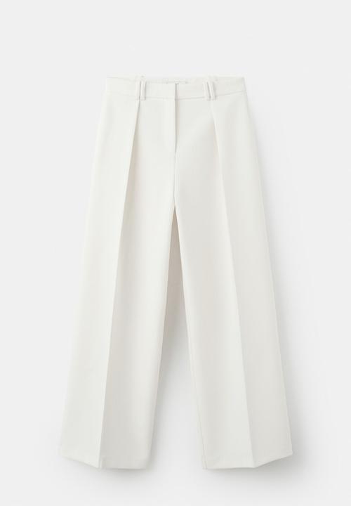 MANGO - Trousers white - white