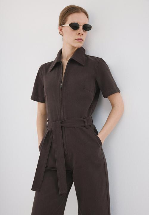 MANGO - Jumpsuit milly- dark brown