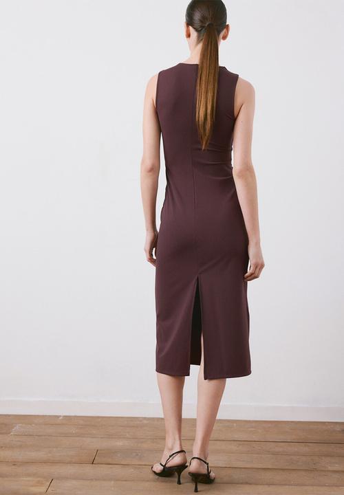MANGO - Dress rayo - dark red