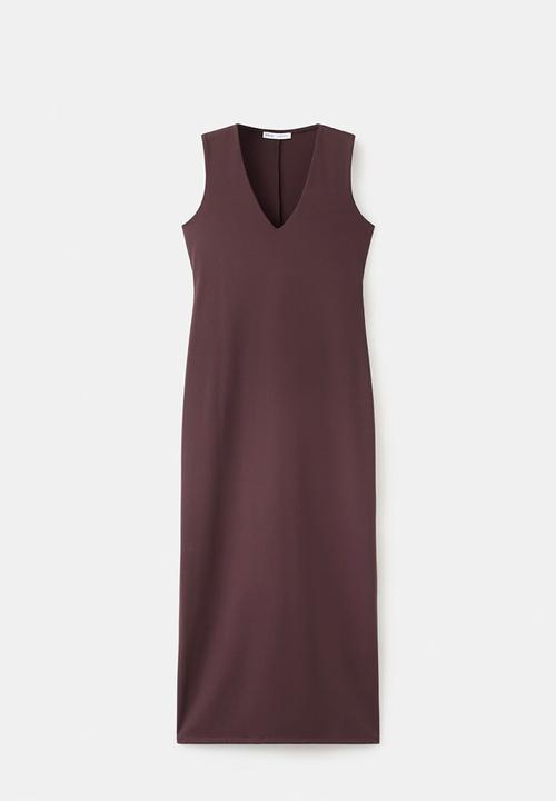 MANGO - Dress rayo - dark red