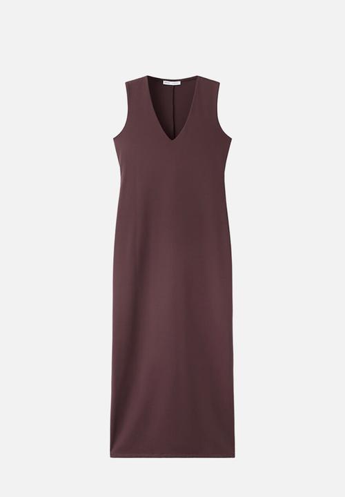 MANGO - Dress rayo - dark red