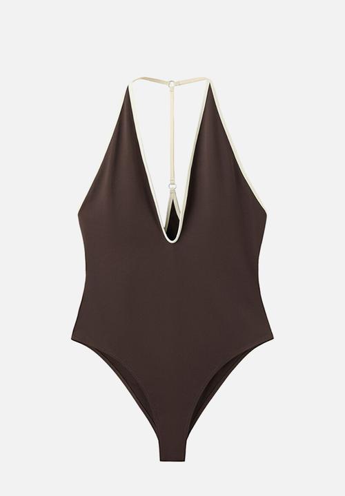 MANGO - Swimsuit puglia- dark brown