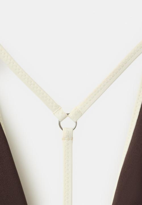 MANGO - Swimsuit puglia- dark brown