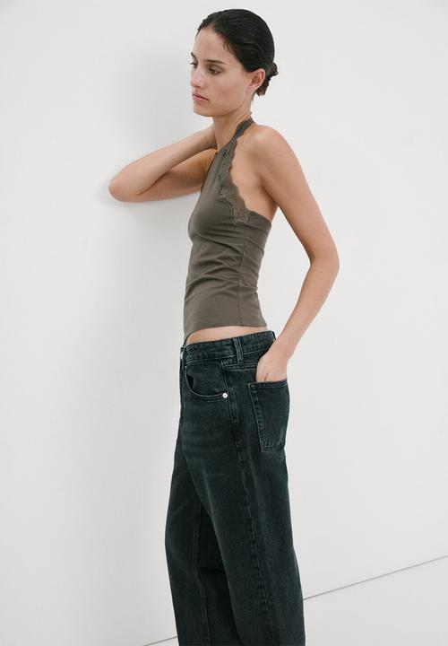 MANGO - Top sofia - medium brown