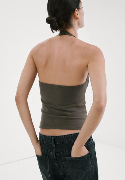 MANGO - Top sofia - medium brown