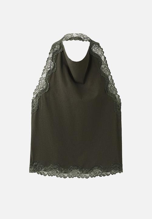 MANGO - Top kristen - khaki