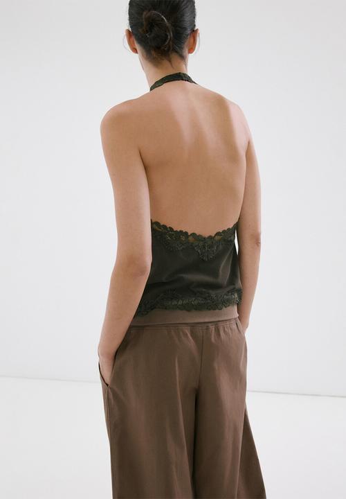 MANGO - Top kristen - khaki