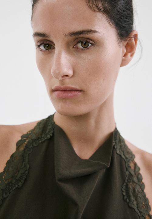 MANGO - Top kristen - khaki