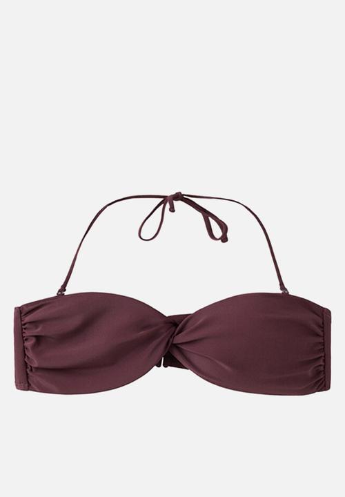 MANGO - Bikini top andros- dark red