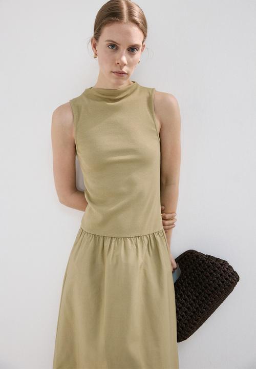 MANGO - Dress valvin - dark green