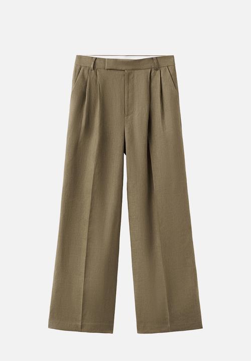 MANGO - Trousers listela - khaki
