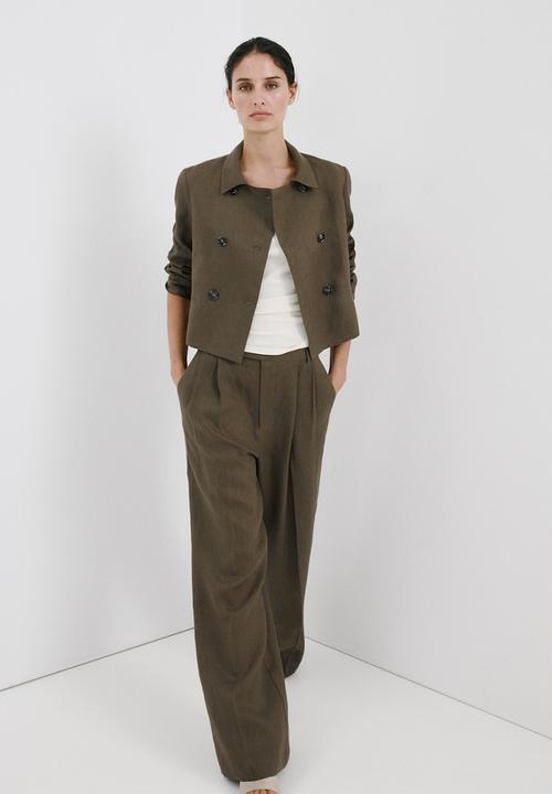 MANGO - Trousers listela - khaki
