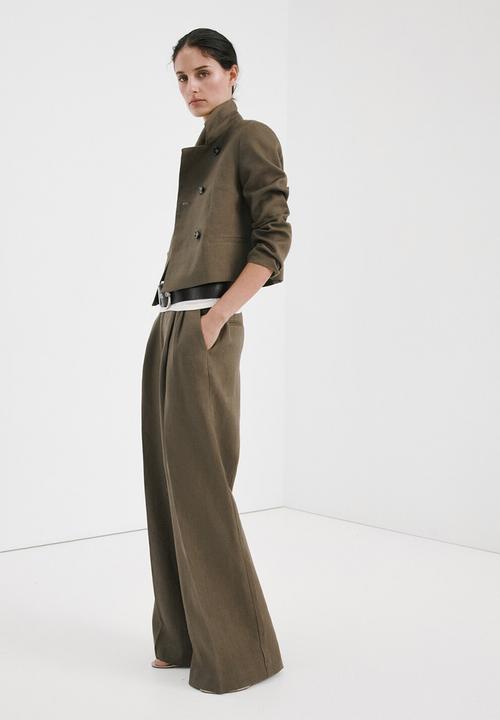 MANGO - Trousers listela - khaki