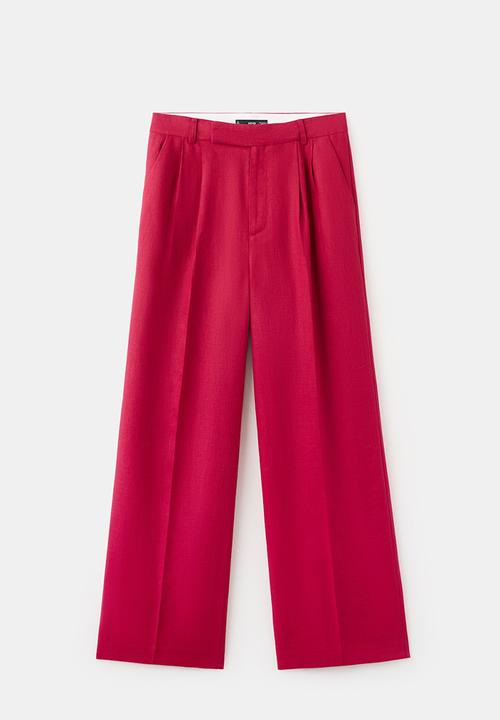 MANGO - Trousers listela - red