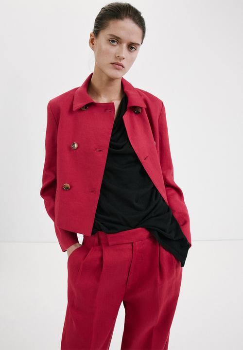 MANGO - Trousers listela - red