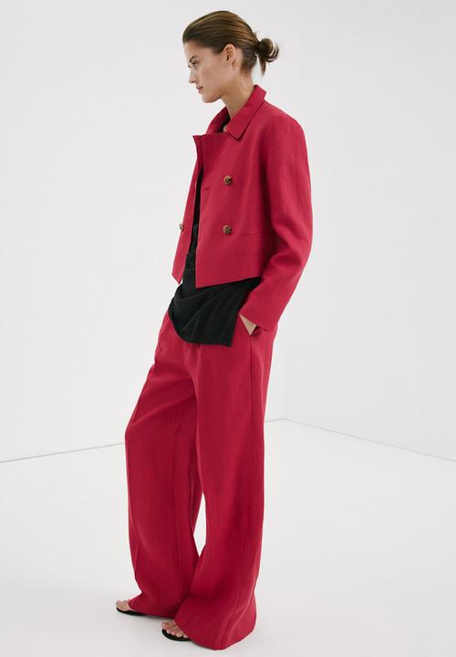 MANGO - Trousers listela - red