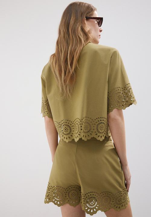 MANGO - Shorts milana - green