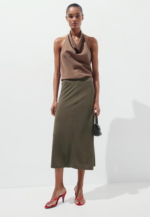 MANGO - Skirt tristan - khaki