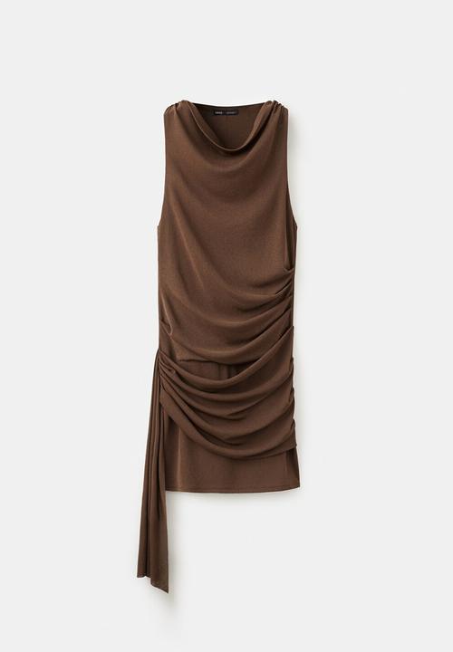 MANGO - Dress mulan - brown