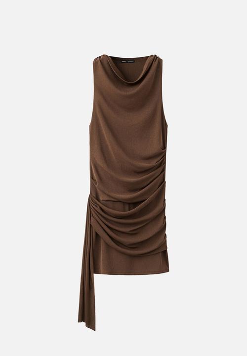 MANGO - Dress mulan - brown