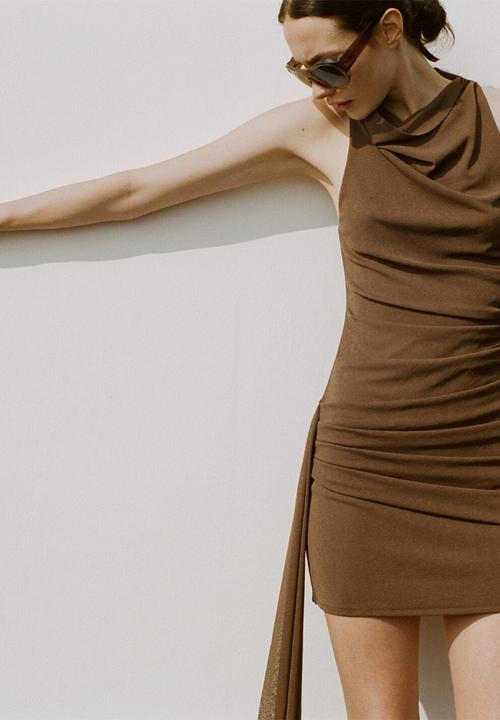 MANGO - Dress mulan - brown