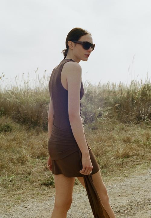 MANGO - Dress mulan - brown