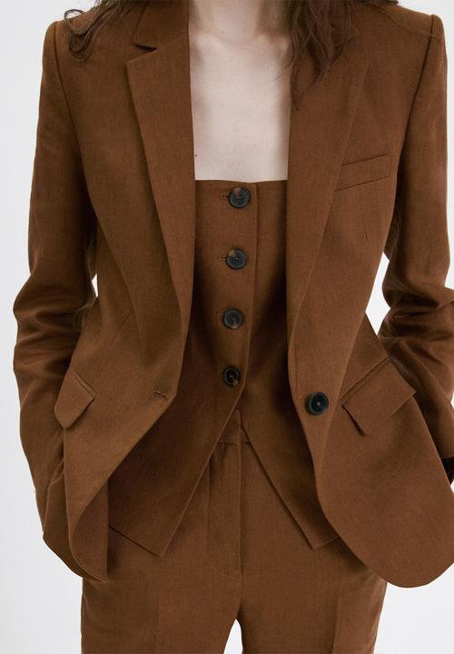 MANGO - Blazer boreli - brown