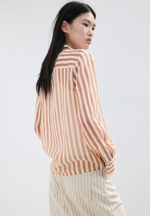 MANGO - Shirt rayo - brown