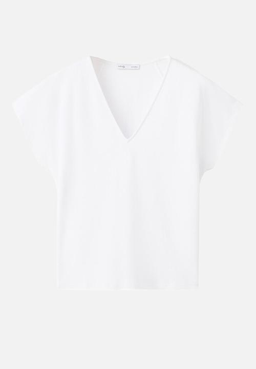 MANGO - T-shirt sevipi - white