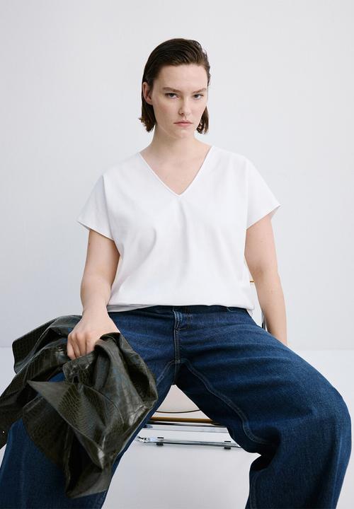 MANGO - T-shirt sevipi - white