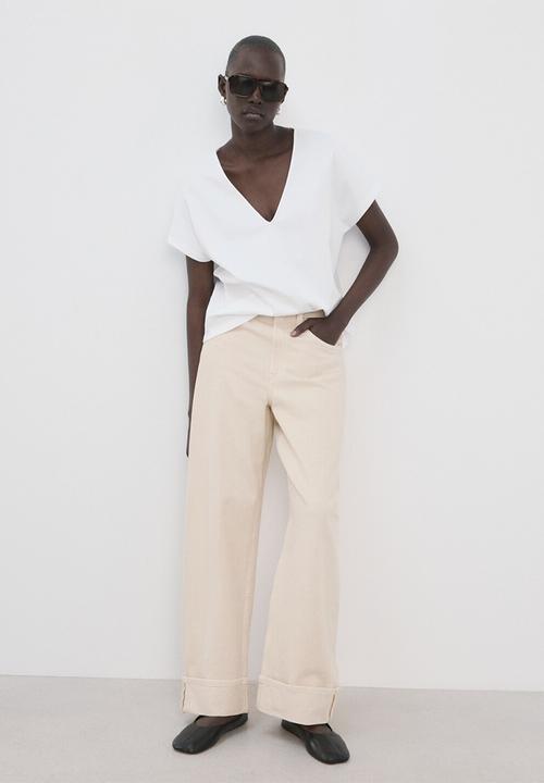 MANGO - T-shirt sevipi - white