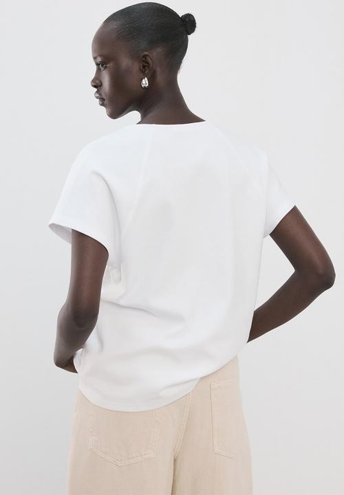MANGO - T-shirt sevipi - white