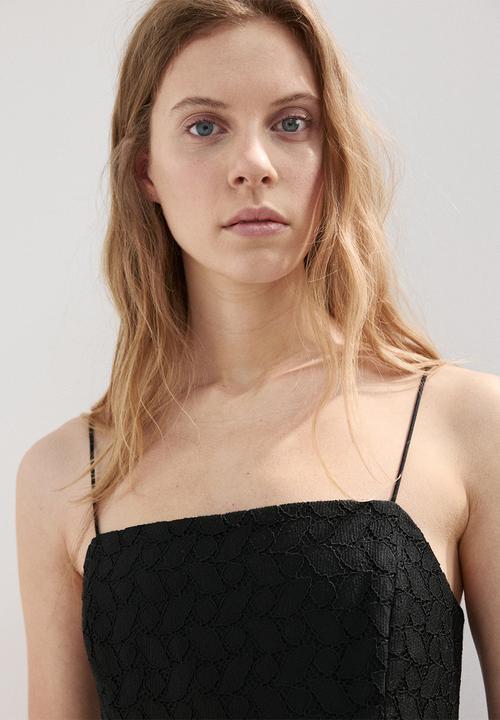 MANGO - Dress honey - black