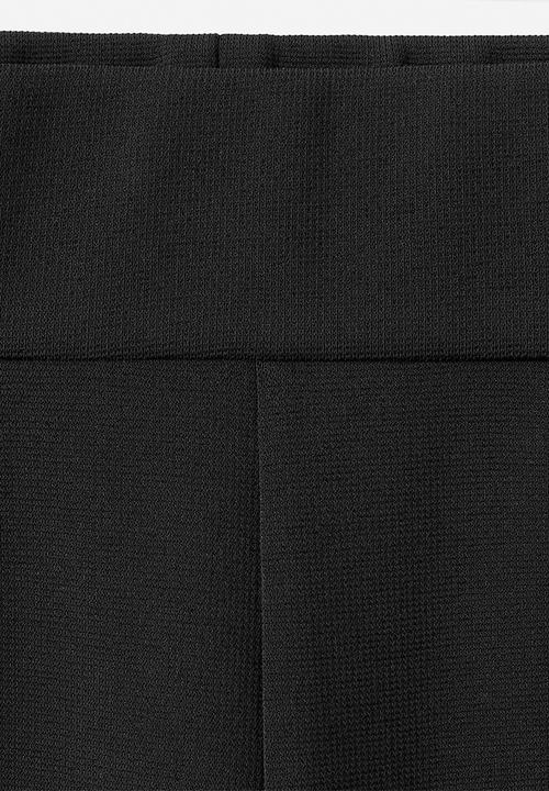 MANGO - Trousers pipin- black