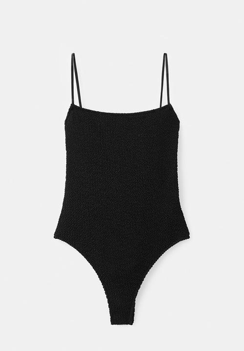 MANGO - Swimsuit ocean- black