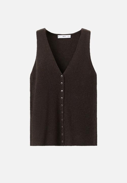 MANGO - Vest jazmin - dark brown