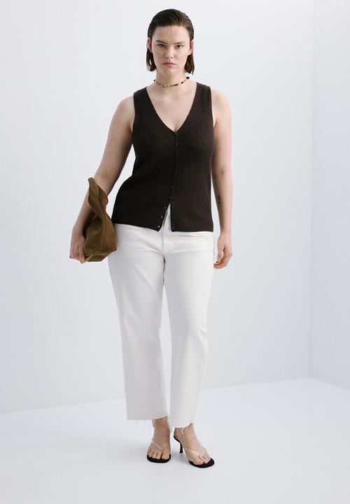 MANGO - Vest jazmin - dark brown