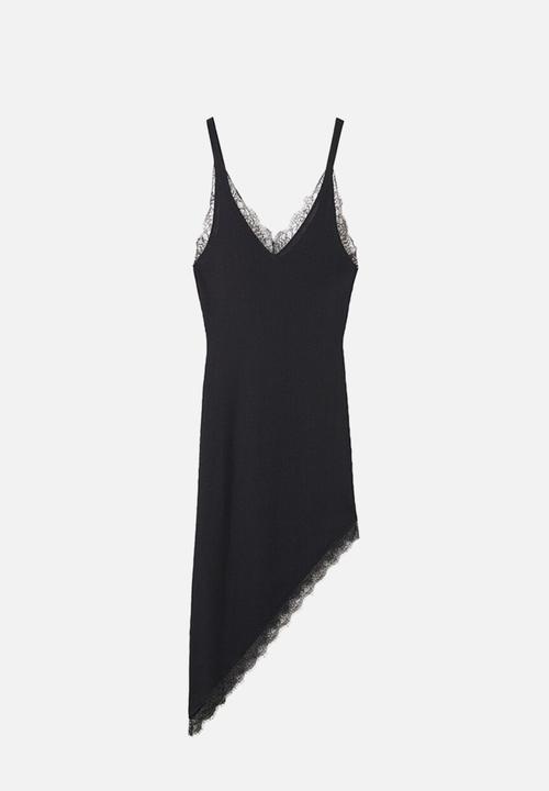 MANGO - Dress curcuma - black