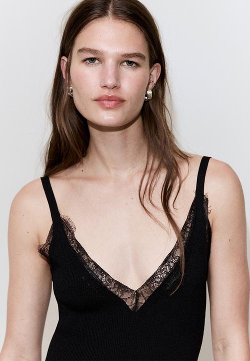 MANGO - Dress curcuma - black