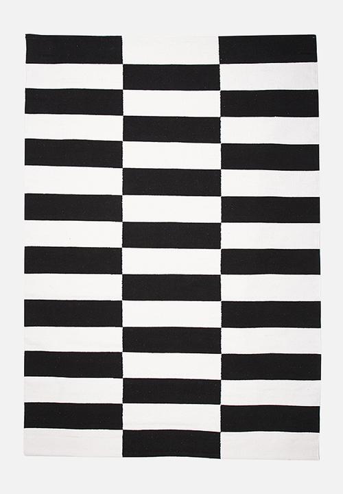 Jagged Black Stripe Sixth Floor Rugs, Black And White Striped Rugs