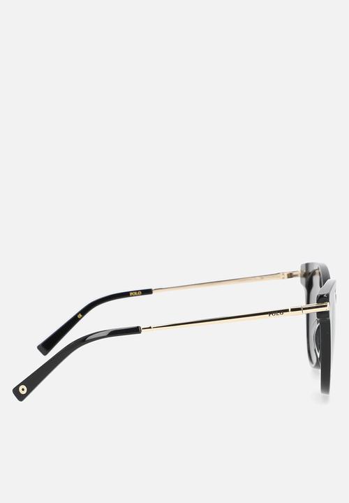 POLO - Cat Eye Shape Sunglasses 56 mm - Shiny Black