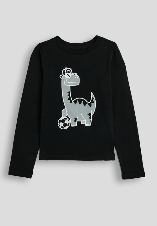 Pop Candy - Dino graphic pj set - black/charcoal stripe