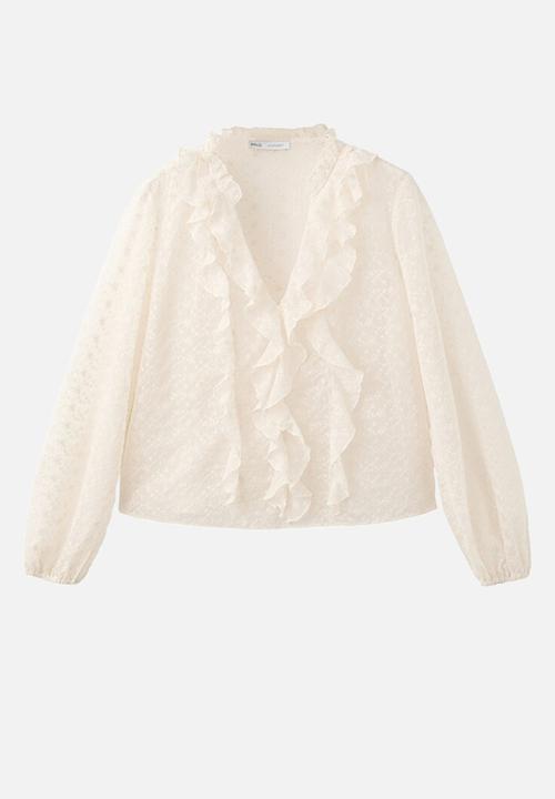 MANGO - Blouse val - light beige