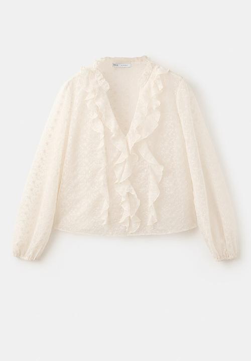 MANGO - Blouse val - light beige