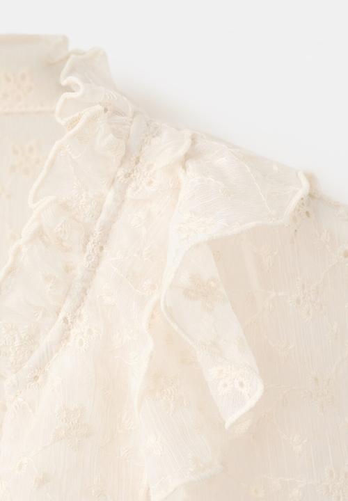 MANGO - Blouse val - light beige