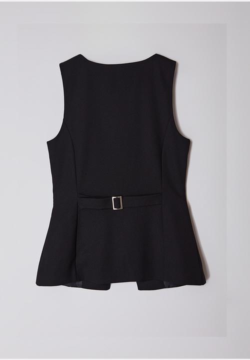 Trendyol - Round Neck Woven Vest - Black