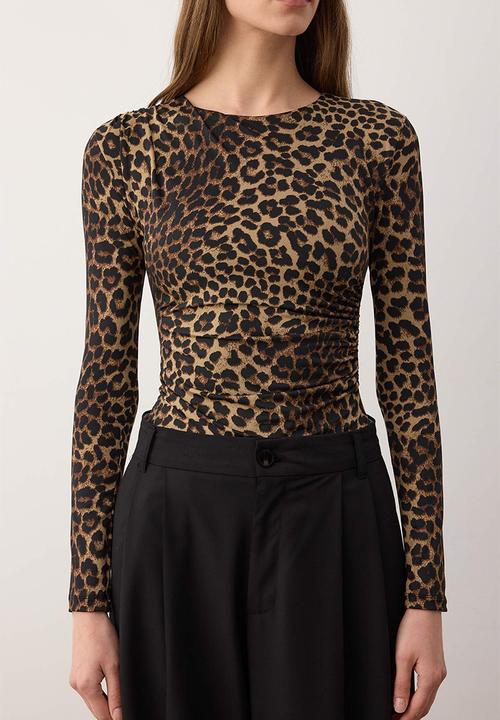 Trendyol - Leopard Print Knitted Bodysuit - Brown
